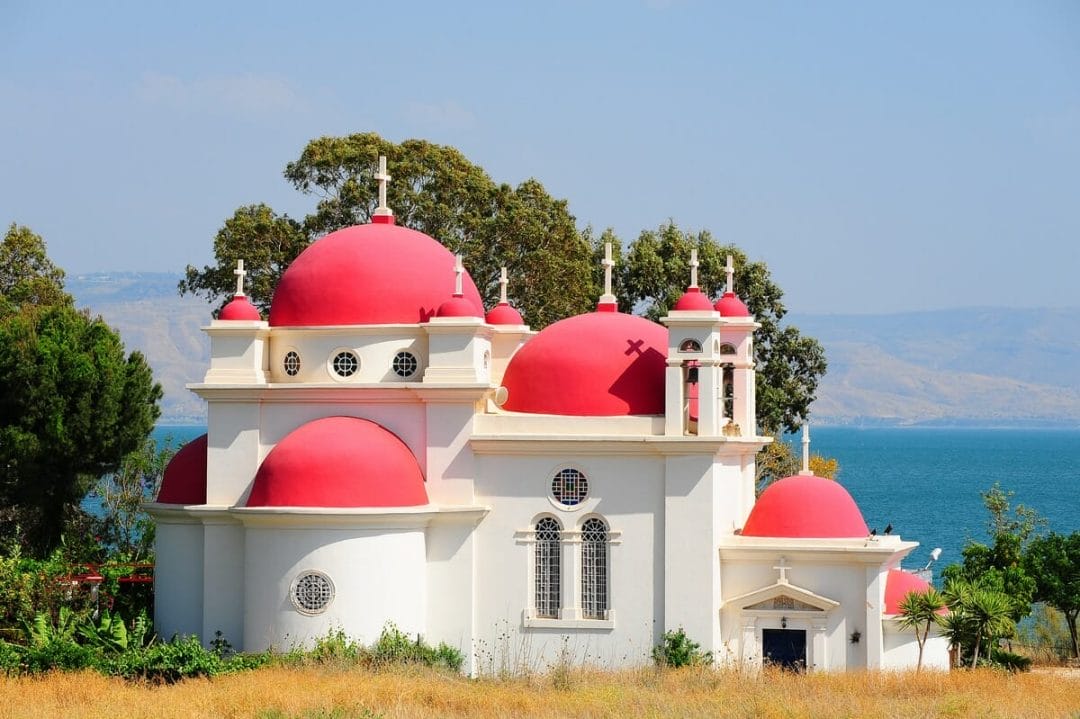 Israel die griechisch-orthodoxe Kirche der sieben Apostel Kapernaum